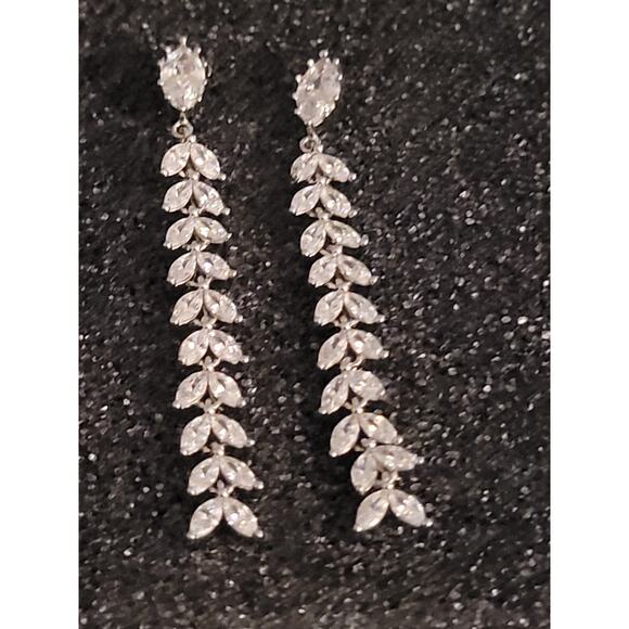 Sterling Silver Marquise Drop Earrings - Picture 3 of 6